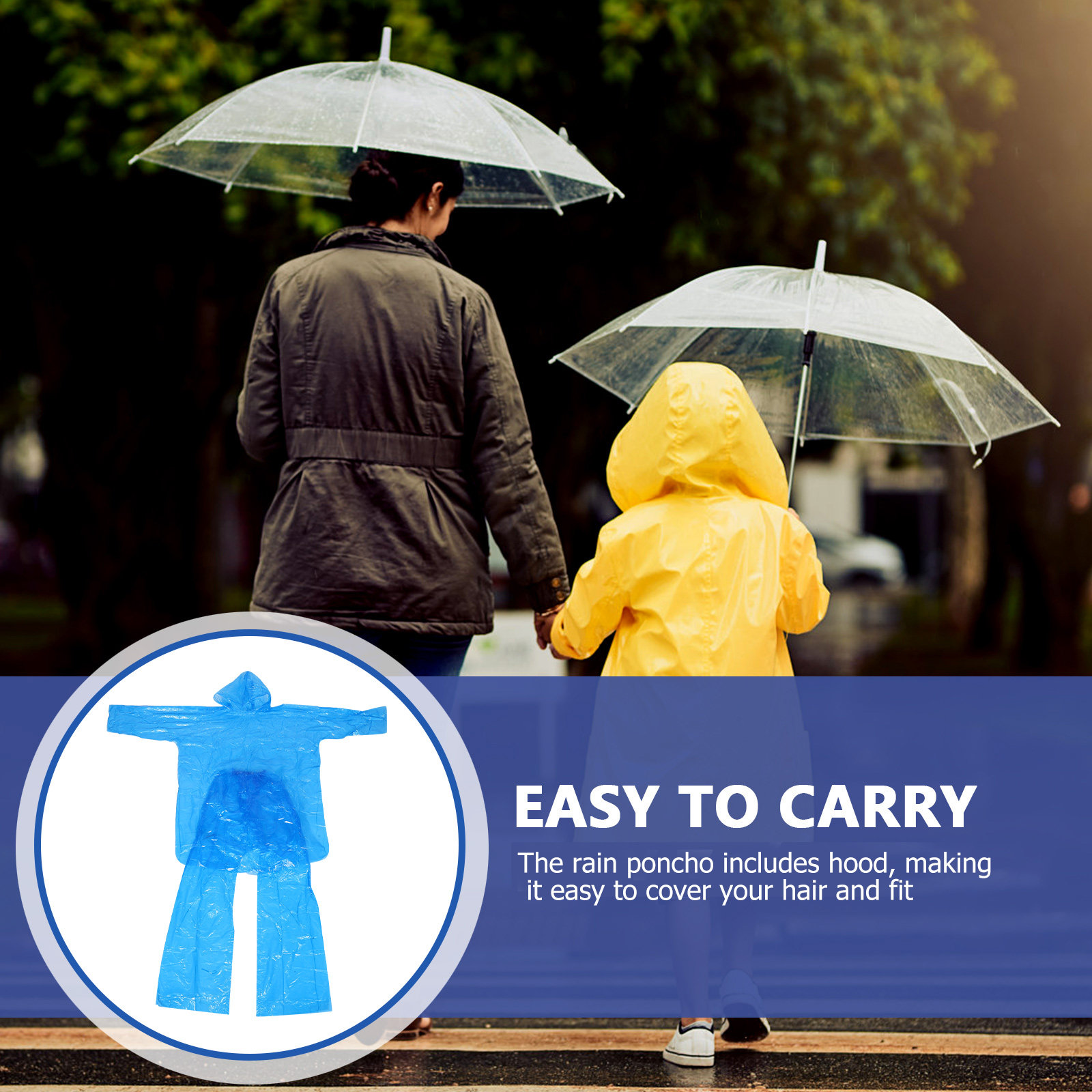 Emergency Poncho Rain - طقم معطف واقٍ من المطر للطوارئ،